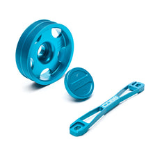 Load image into Gallery viewer, Cobb 02-14 Subaru WRX / 04-14 Subaru STi Main Pulley/Oil Cap/Battery Tie Down Package - Teal