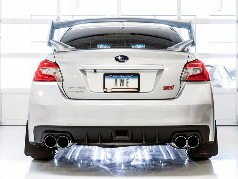 AWE Tuning Subaru STI VA / WRX GV / STI GV Sedan Touring Edition Exhaust - Chrome Silver Tip (102mm)