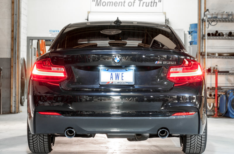 AWE Tuning BMW F22 M235i / M240i Touring Edition Axle-Back Exhaust - Chrome Silver Tips (90mm)