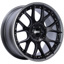 BBS CH-RII 20x9.5 5x112 ET25 Satin Black Center Platinum Lip SS Rim Prot Wheel -82mm PFS/Clip Req