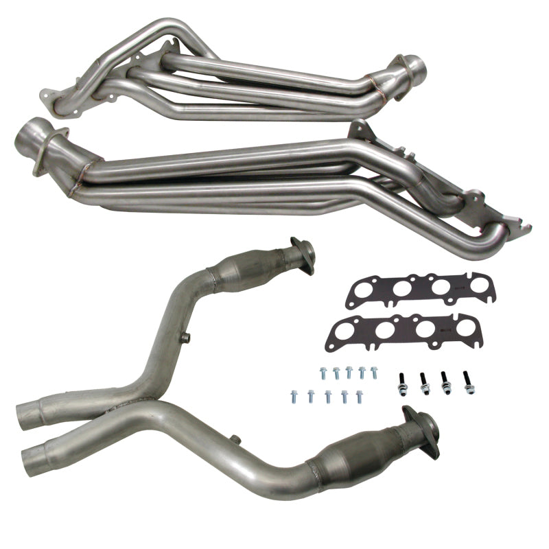 BBK 11-14 Ford Mustang GT 1-3/4 Long Tube Headers w/High Flow Catted X-Pipe (304 Stainless Steel)