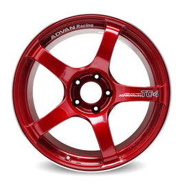 Advan TC4 18x8.5 +38 5-114.3 Racing Candy Red & Ring Wheel