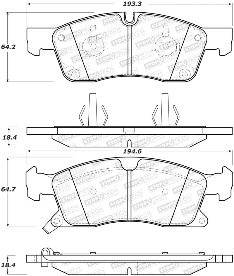 StopTech Performance 11-12 Dodge Durango Front Brake Pads