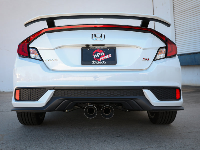 aFe Takeda 2.5in 304SS Cat-Back Exhaust System 17-20 Honda Civic SI Coupe L4-1.5L (t) - Polished Tip