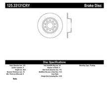 Load image into Gallery viewer, Stoptech 10-13 VW Golf/GTI/Jetta w/ 272mm Rear Disc Rear Premium High Carbon Cryo Brake Rotor