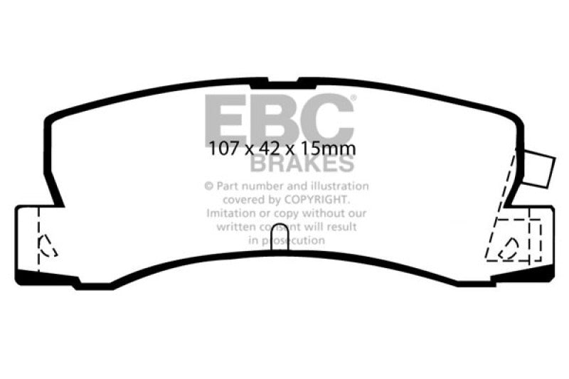 EBC 86-92 Toyota Corolla 1.6 Yellowstuff Rear Brake Pads