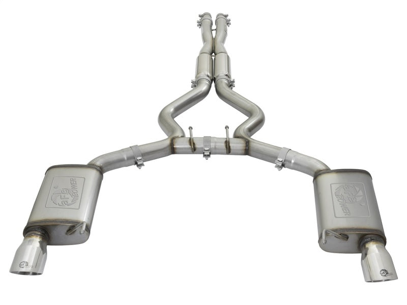 aFe MACHForce XP 3in Sport Tone Cat-Back Exhausts w/ Polished Tips 15-17 Ford Mustang V6/V8