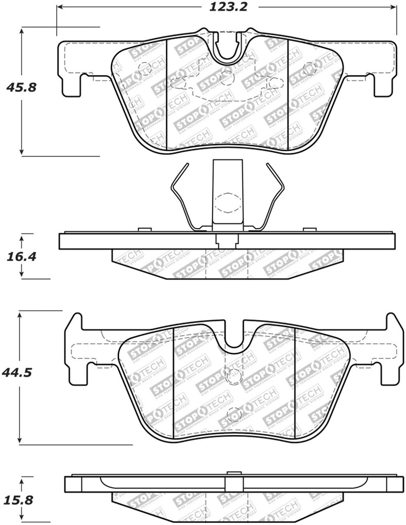 StopTech Street Select Brake Pads w/Hardware - Rear