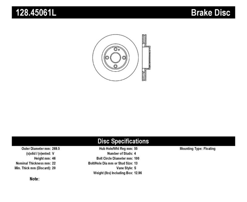 StopTech Drilled Sport Brake Rotor