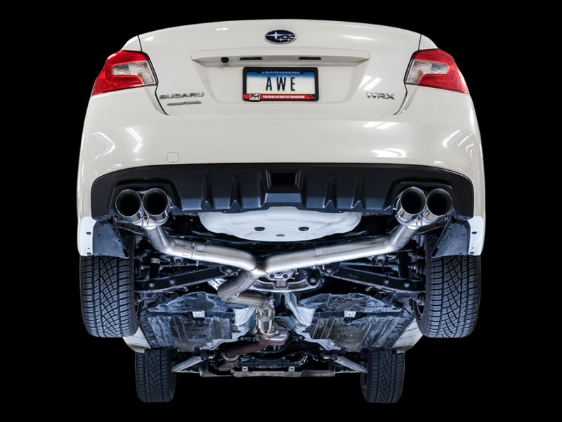 AWE Tuning Subaru WRX/STI VA/GV Sedan Track Edition Exhaust - Chrome Silver Tips (102mm)