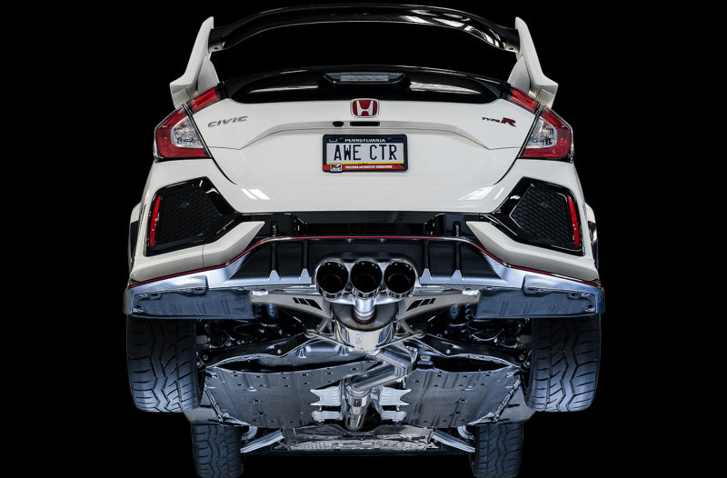 AWE Tuning 2017+ Honda Civic Type R Touring Edition Exhaust w/Front & Mid Pipe - Diamond Blk Tips