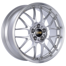 BBS RS-GT 19x9.5 5x112 ET38 Diamond Silver Center Diamond Cut Lip Wheel -82mm PFS/Clip Required