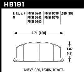 Hawk 87 Toyota Corolla FX16 HP+ Street Front Brake Pads