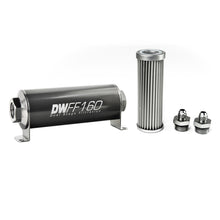 Load image into Gallery viewer, DeatschWerks Stainless Steel 6AN 5 Micron Universal Inline Fuel Filter Housing Kit (160mm)