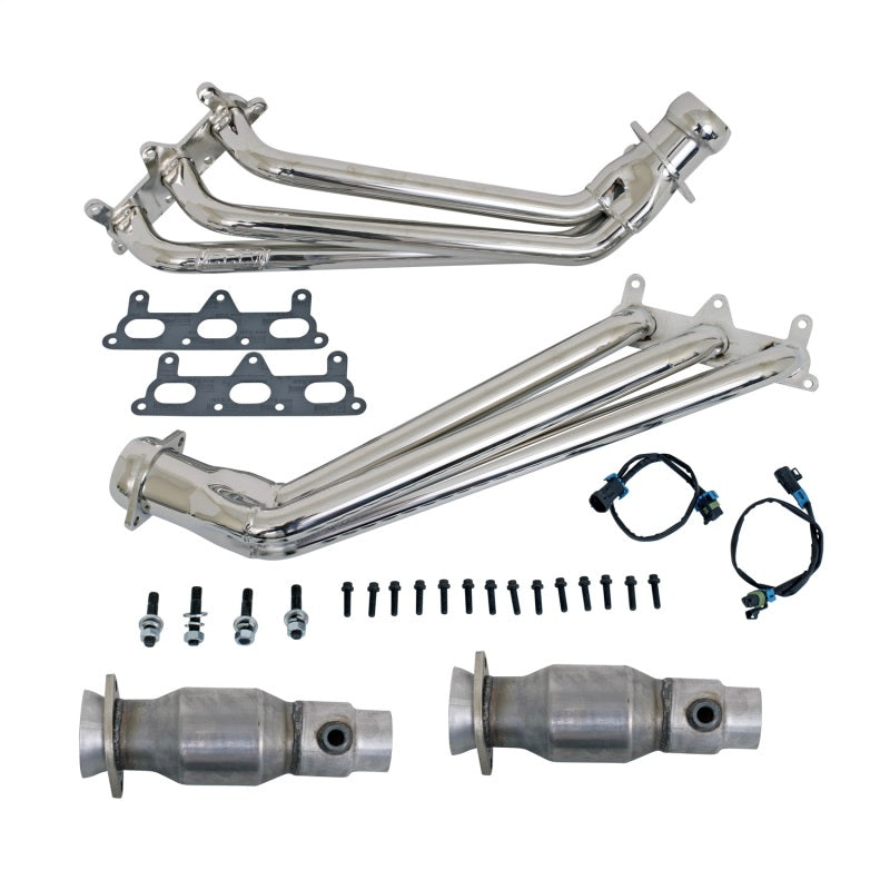 BBK 10-11 Camaro V6 Long Tube Exhaust Headers With Converters - 1-5/8 Chrome