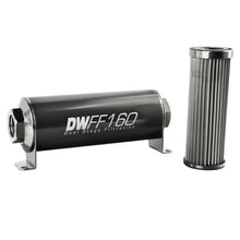 Load image into Gallery viewer, DeatschWerks Stainless Steel 10AN 10 Micron Universal Inline Fuel Filter Housing Kit (160mm)