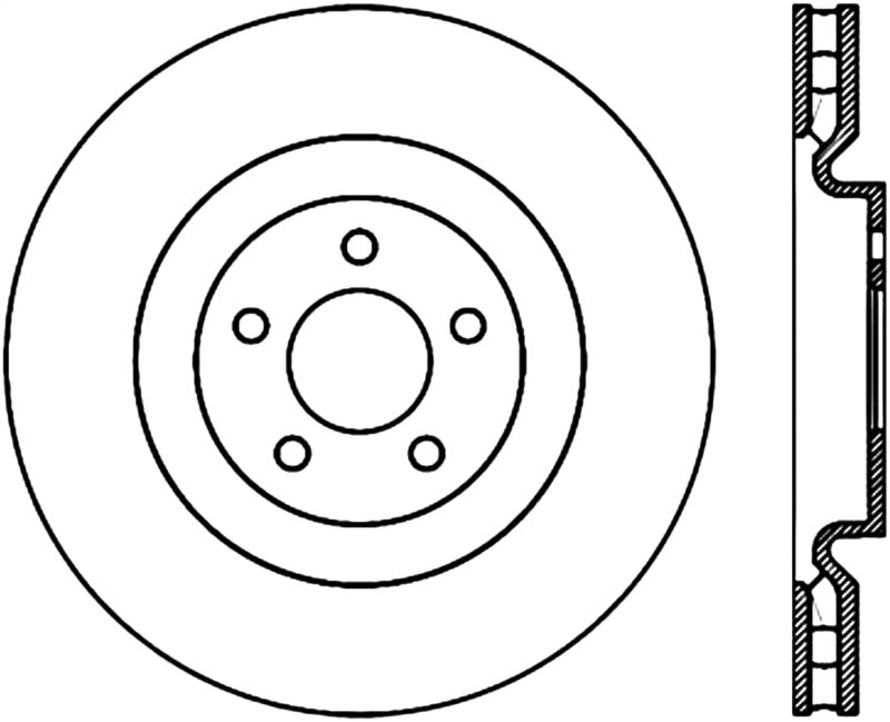 StopTech Power Slot Cryo 07-08 Ford Mustang Shelby Front Left Slotted Rotor