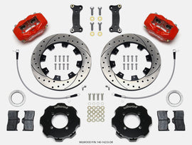 Wilwood Forged Dynalite Front Hat Kit 12.19in Drilled Red 2016-Up Mazda MX5 Miata w/ Lines