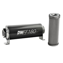 Load image into Gallery viewer, DeatschWerks Stainless Steel 8AN 40 Micron Universal Inline Fuel Filter Housing Kit (160mm)