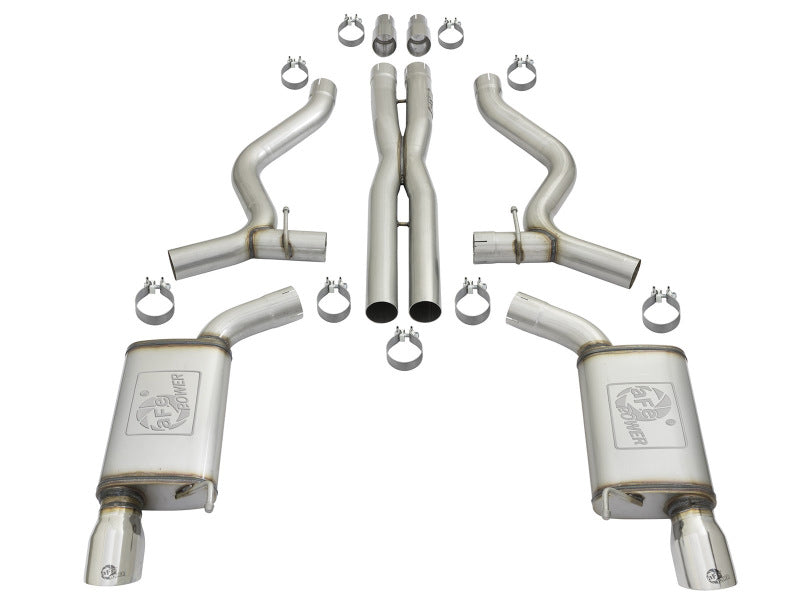 aFe MACHForce XP 3in Sport Tone Cat-Back Exhausts w/ Polished Tips 15-17 Ford Mustang V6/V8