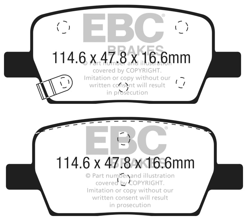 EBC 2016+ Cadillac CT6 2.0L Turbo Greenstuff Rear Brake Pads