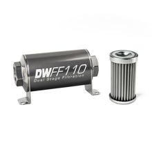 Load image into Gallery viewer, DeatschWerks Stainless Steel 5 Micron Universal Inline Fuel Filter Housing Kit (110mm)