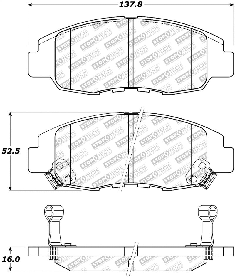 StopTech Street Select Brake Pads - Front/Rear