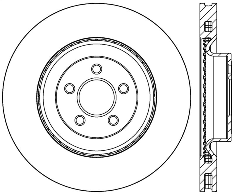 StopTech Slotted & Drilled Sport Brake Rotor - 2015 Ford Mustang GT - Front Right