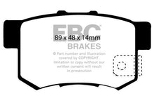 Load image into Gallery viewer, EBC 97 Acura CL 2.2 Yellowstuff Rear Brake Pads