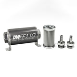 DeatschWerks Stainless Steel 3/8in 5 Micron Universal Inline Fuel Filter Housing Kit (110mm)