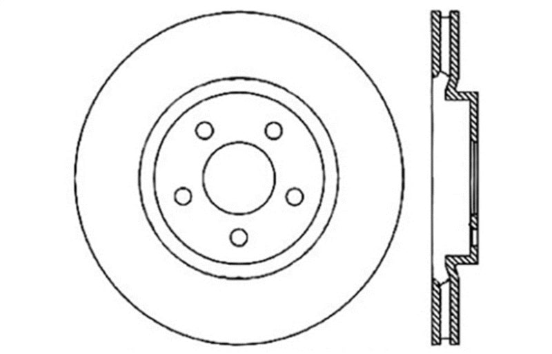 StopTech 05-09 Chrysler 300 (5.7L V8 exc SRT-8) Front Right Slotted & Drilled Rotor