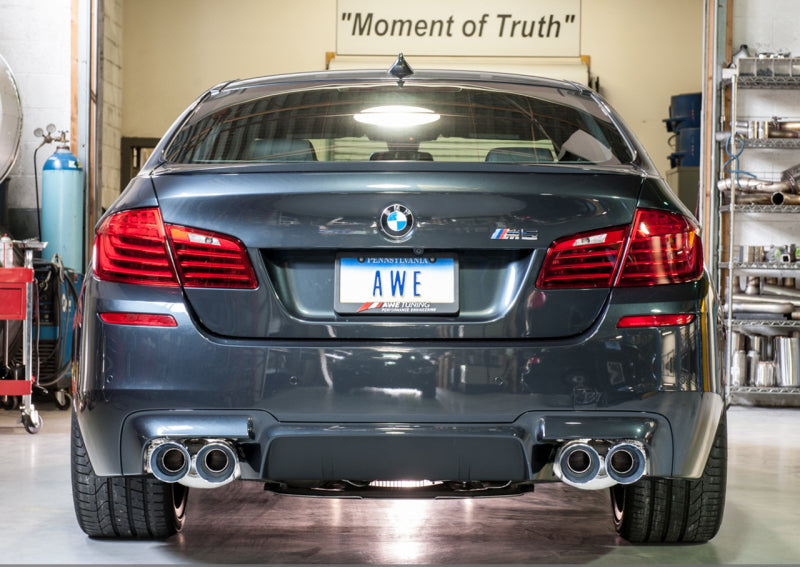 AWE Tuning BMW F10 M5 Touring Edition Axle-Back Exhaust Chrome Silver Tips