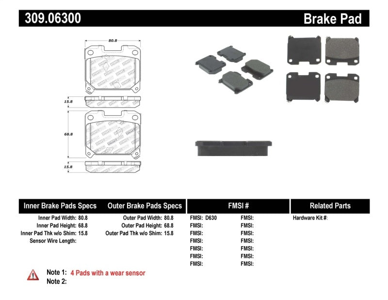 StopTech Performance 5/93-98 Toyota Supra Turbo Rear Brake Pads