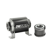 Load image into Gallery viewer, DeatschWerks Stainless Steel 8AN 40 Micron Universal Inline Fuel Filter Housing Kit (70mm)