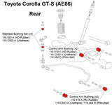 Cusco 83-87 Toyota Corolla GT-S (Trueno) (AE86) Rear Stabilizer Link Bushings (Rubber) - Set of 4